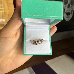 14k yellowGold and Blue sapphire Women's Ring